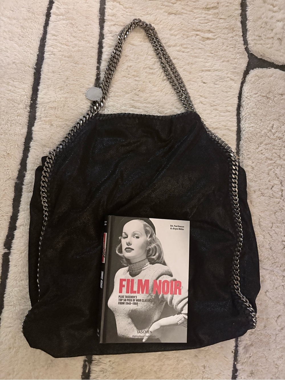 Stella McCartney Black Falabella Chain-Trim Shoulder Bag
